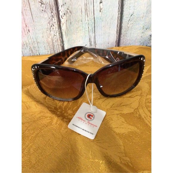 NWT Allure Genesis Sunglasses 100% Protection Tortoiseshell Gold ☀️🌞 - Picture 1 of 9